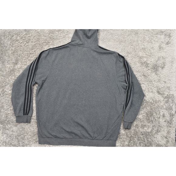 Adidas Men's 2XL Gray Pullover Hoodie - Cotton Blend Kangaroo Classic - Picture 3 of 8